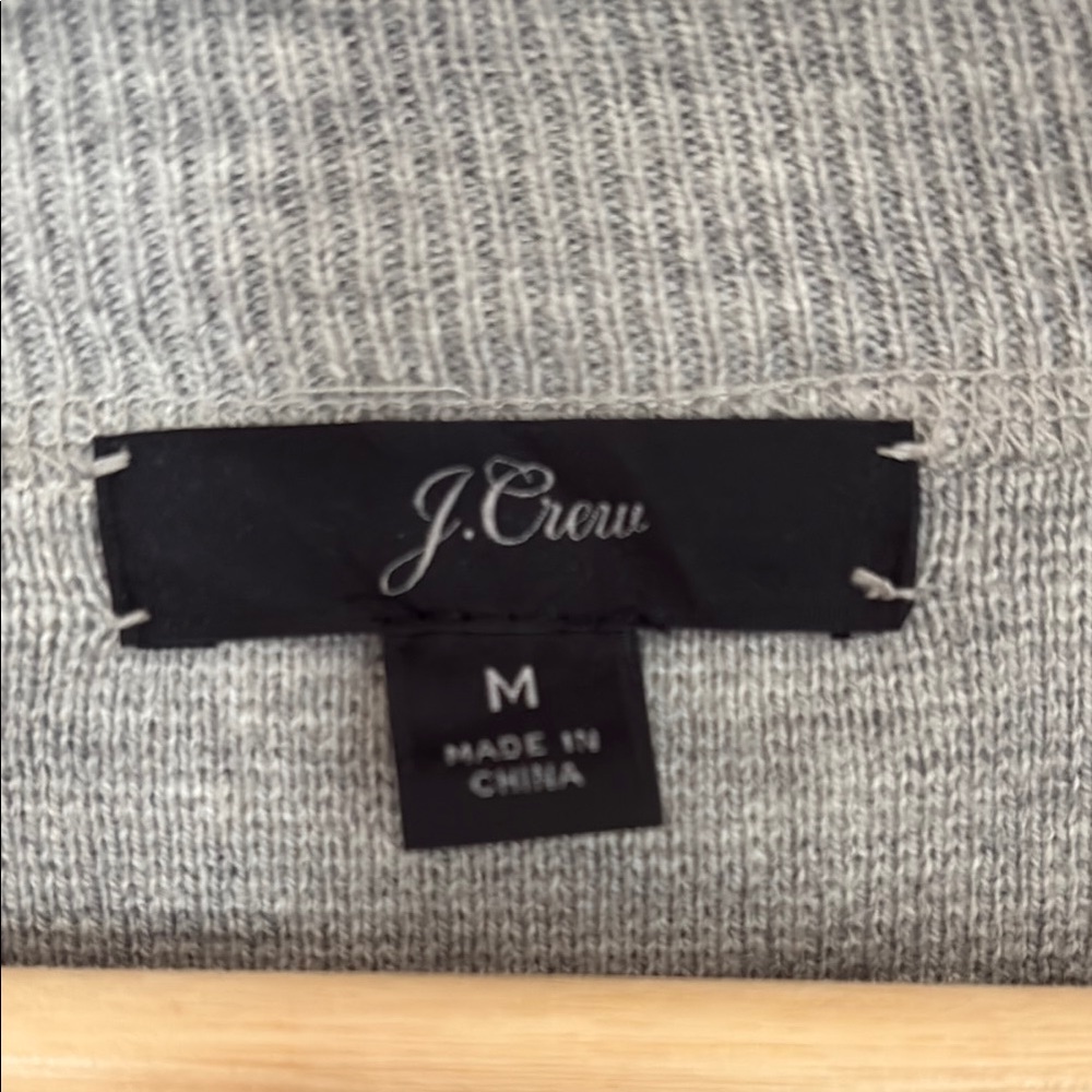 J. Crew Gray Crew Neck Sweater Medium Heather Knit - Picture 2 of 2
